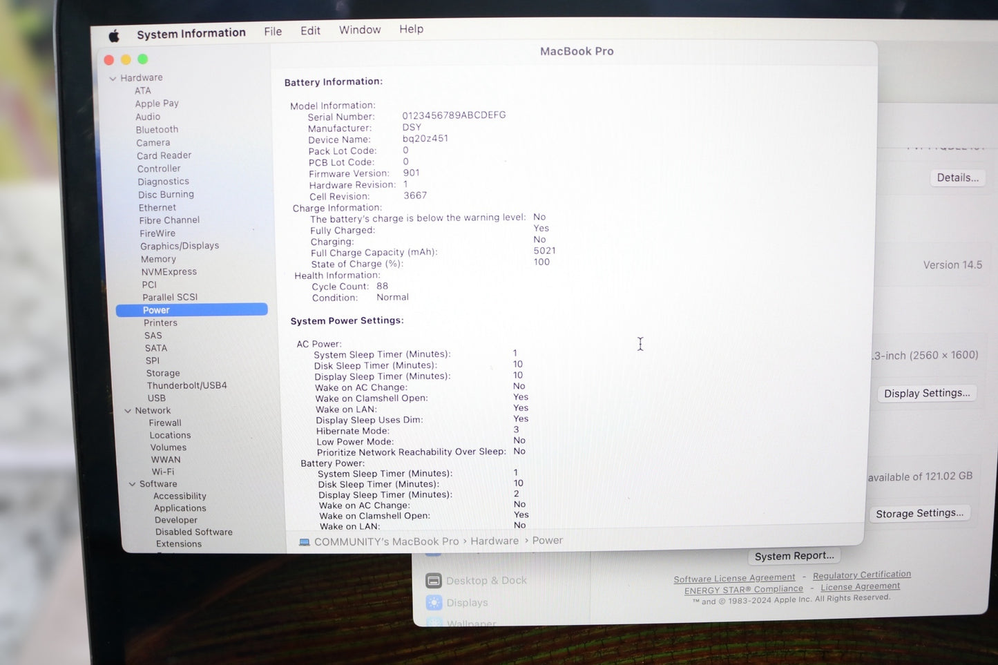2019 Apple MacBook Pro A2159 13-Inch (8GB, 128 GB SSD) (Please Read)