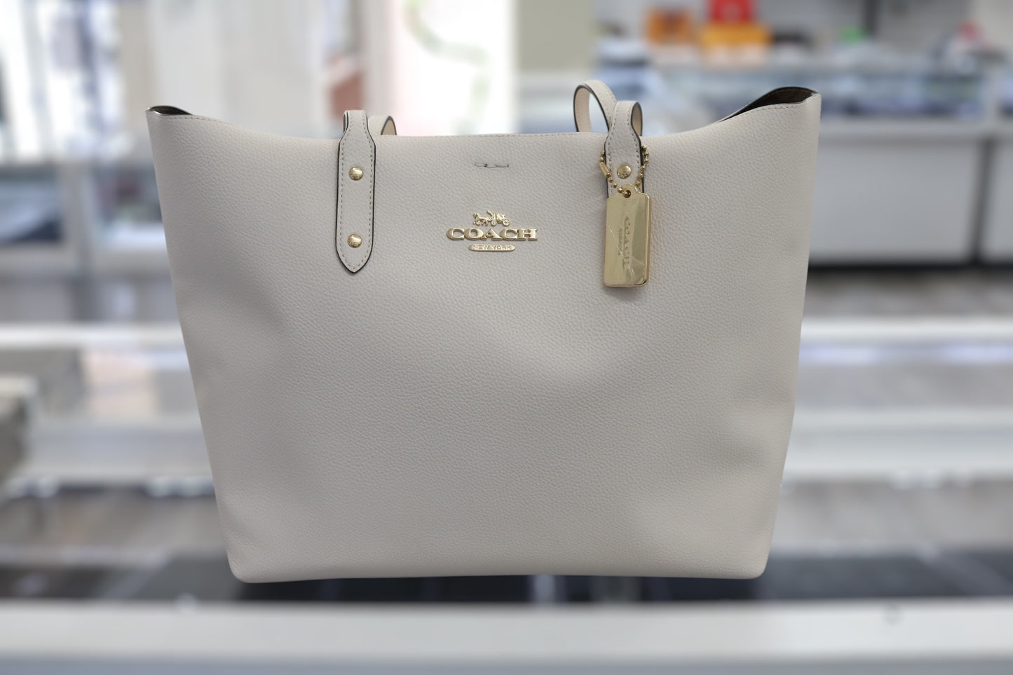 Coach Signature Interior Town Tote Chalk White Khaki Bag