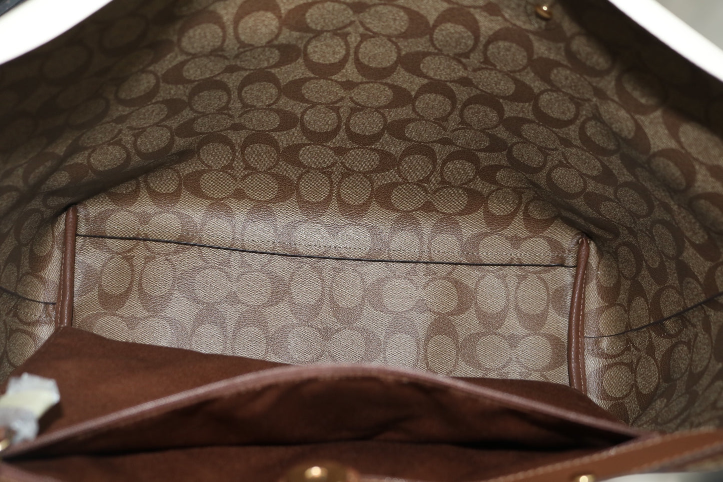 Coach Signature Interior Town Tote Chalk White Khaki Bag