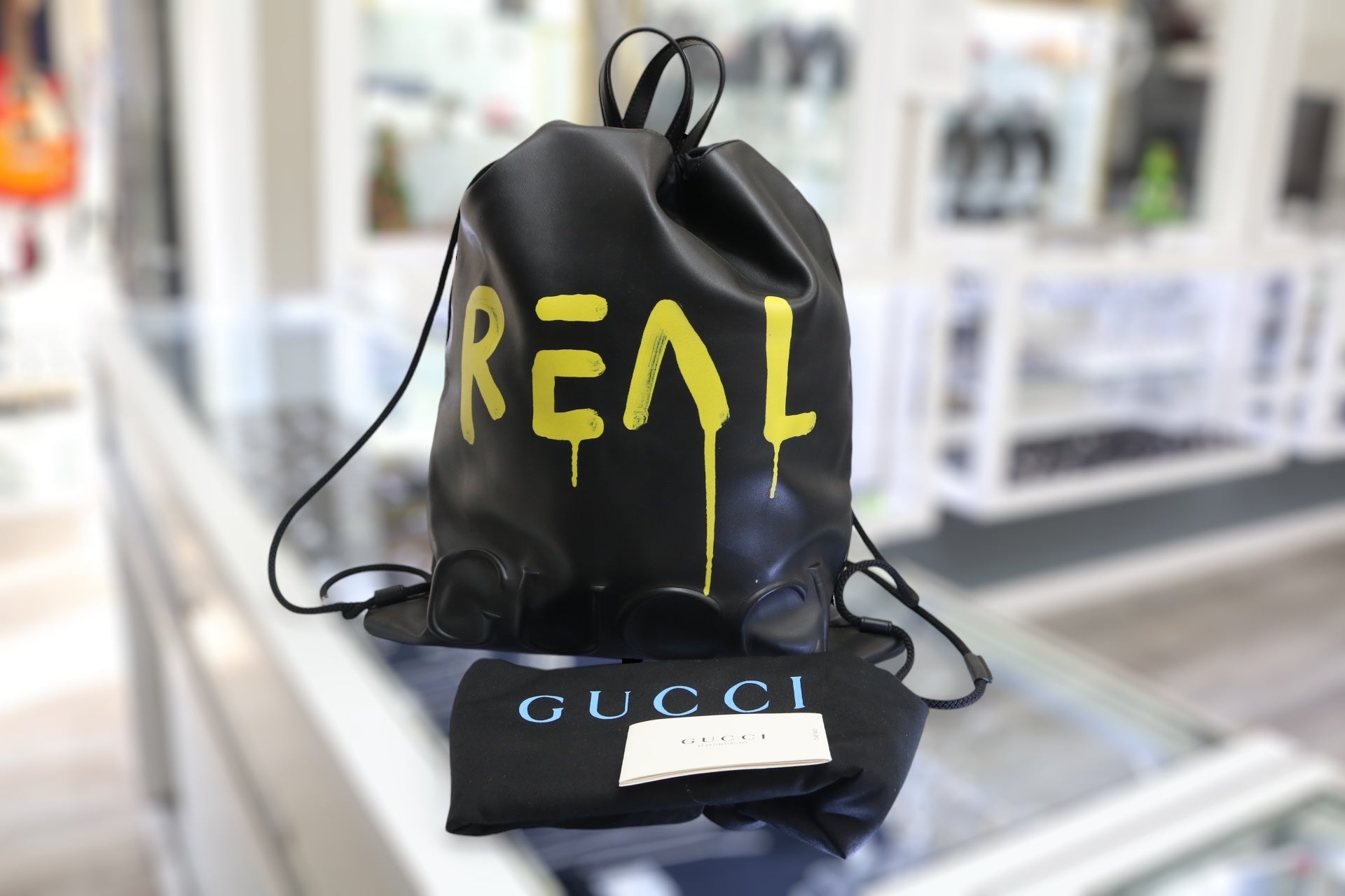 Gucci Ghost Drawstring Backpack - Authentic Leather  display picture 1