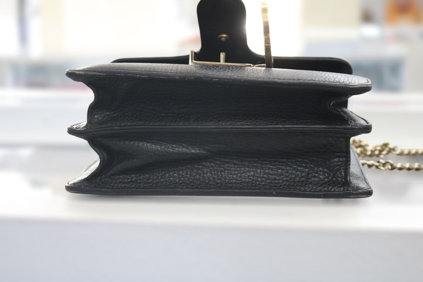 Authentic Gucci Interlocking G Leather Chain Black Shoulder Bag (Please Read)