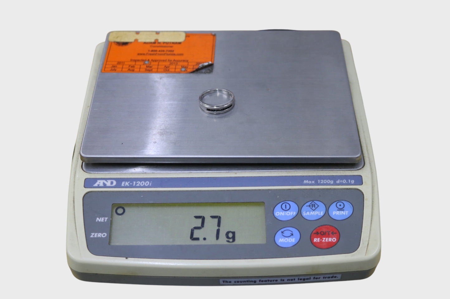 10K White Gold Sapphire Band Ring (Size 9 3/4 ) (0.08 CTW)