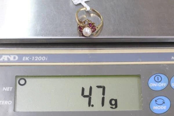 14K Yellow Gold Pearl Pink Topaz Gemstone Bypass Ring (Size 8 1/2)