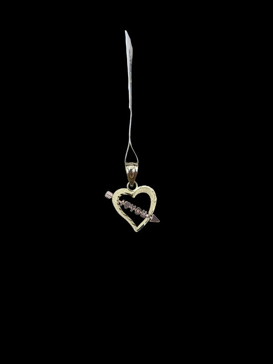 Pre-owned 14K 2 Tone Gold “I Love You” Charm