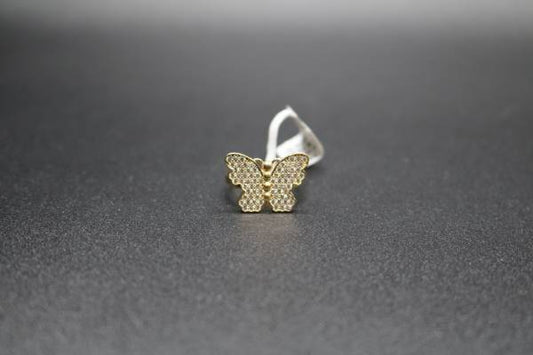 10K YG Butterfly Ring w/Clear Stones (Size 7)