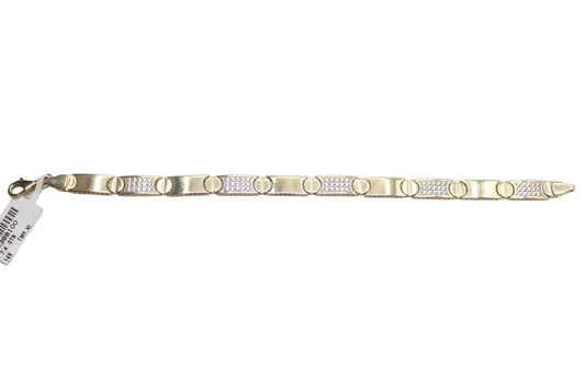 Pre-owned 14K Yellow Gold Rectangle Bracelet (Length 7 1/4")