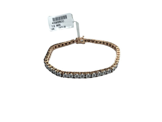 14K Two Tone Gold Tennis Diamond Bracelet (7 Inches / 0.24 CTW)(Local pick-up only)