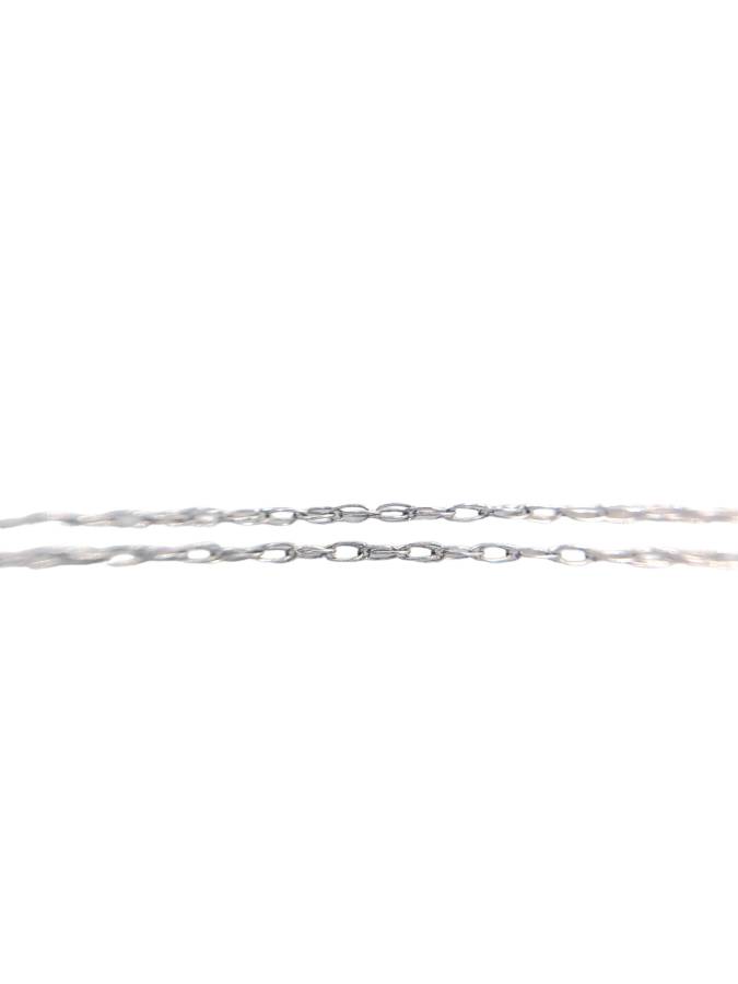Pre-owned 14K White Gold Fancy Charm with 10K White Gold Twisted Rope Chain (19 Inches)