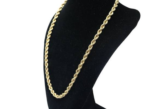 10K Yellow Gold Rope Chain (25 Inches)
