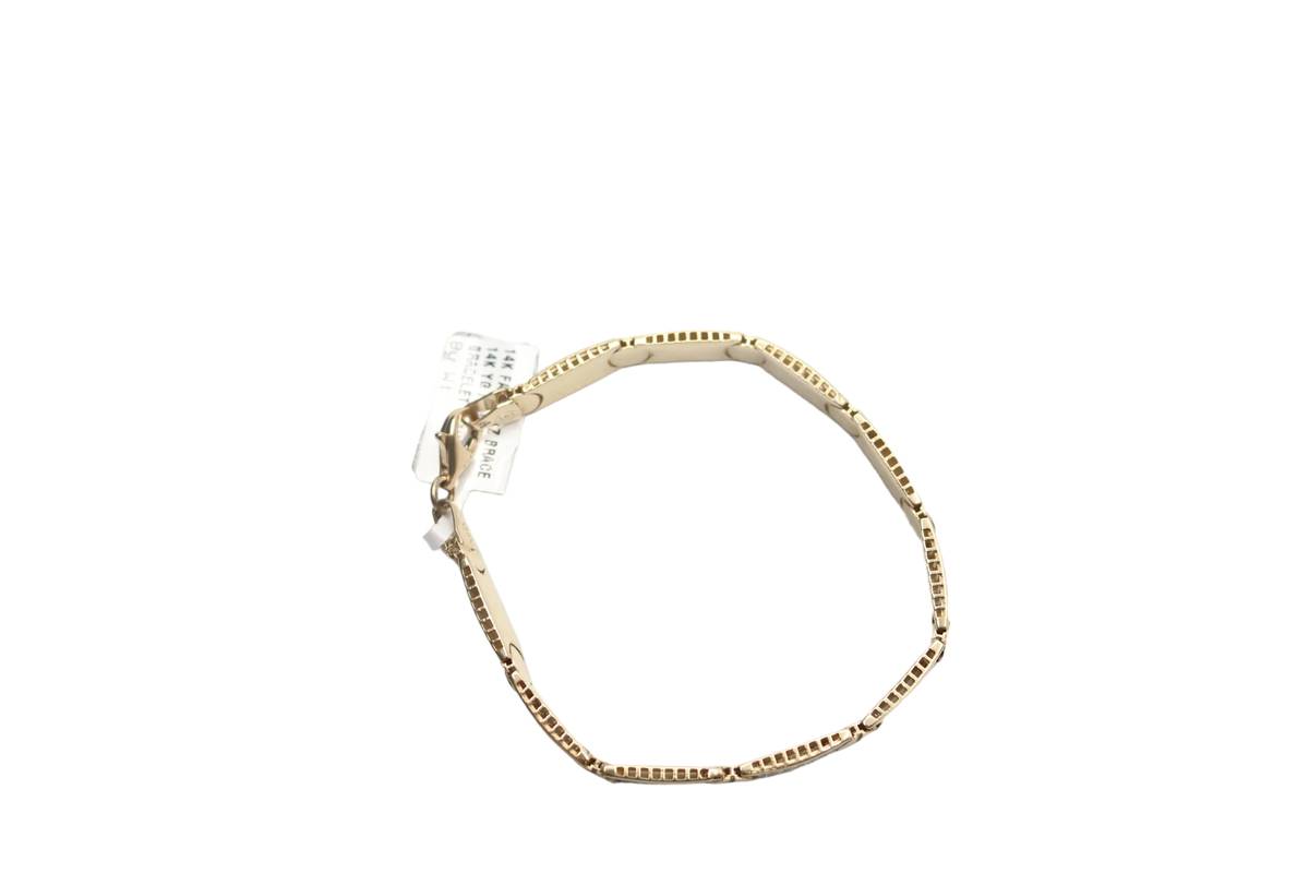 Pre-owned 14K Yellow Gold Rectangle Bracelet (Length 7 1/4")