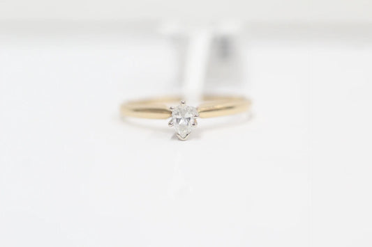 14K Yellow Gold Diamond Solitaire Ring (Size 7 1/2) (Clearance!)
