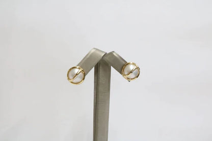 14K Yellow Gold Pearl Earrings