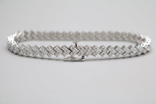 14K White Gold Lab Grown Diamond Tennis Bracelet (7.05 CTW) (Size 18 3/4) (Local Purchase Only)