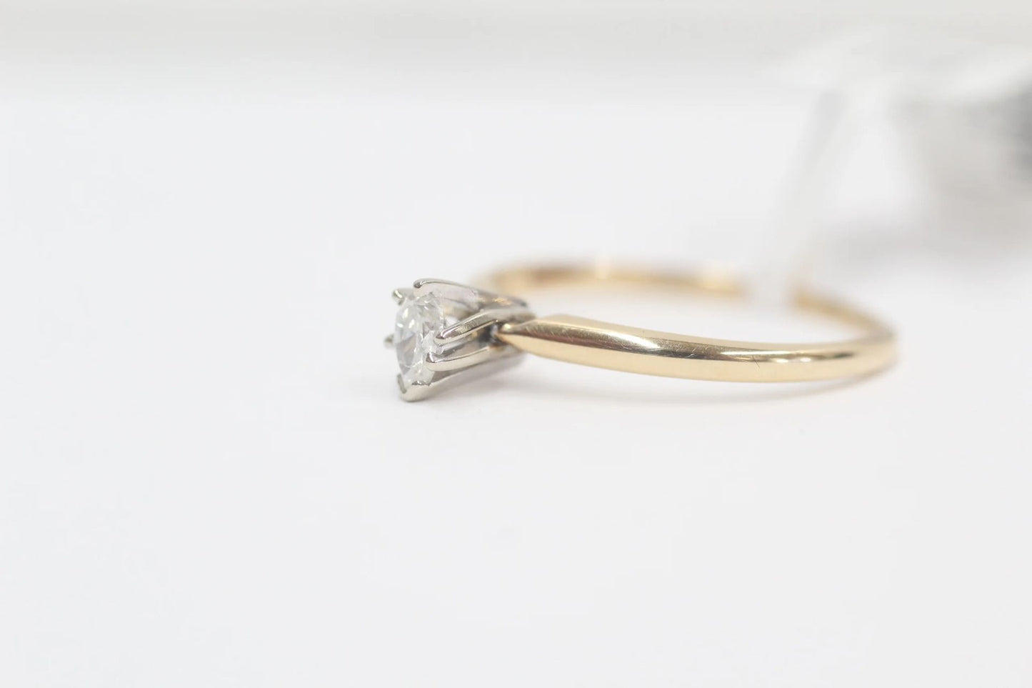 14K Yellow Gold Diamond Solitaire Ring (Size 7 1/2) (Clearance!)