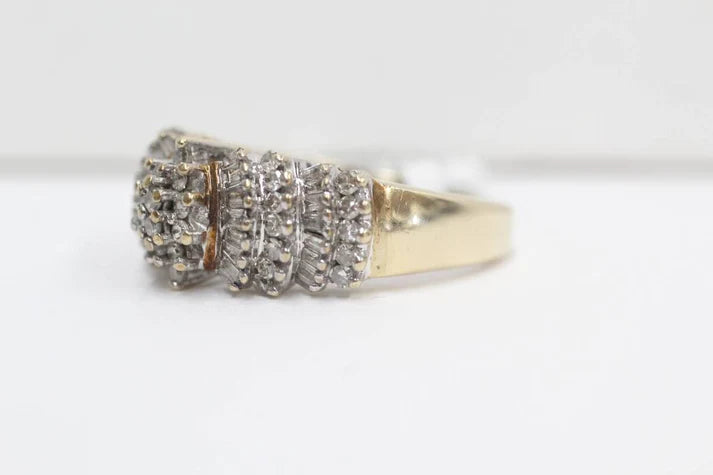 10K Yellow Gold Diamond Cluster Ring (Size 8) Clearance Sale!!!