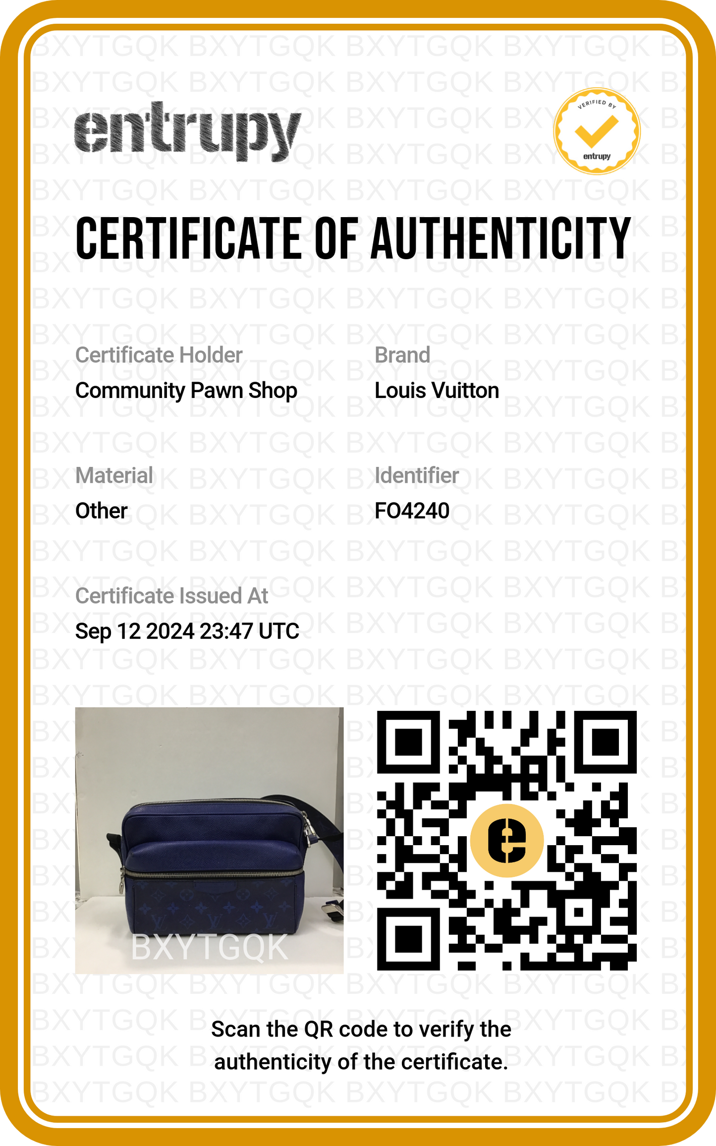 Authentic Louis Vuitton Outdoor Messenger Monogram Pacific Taigarama Blue