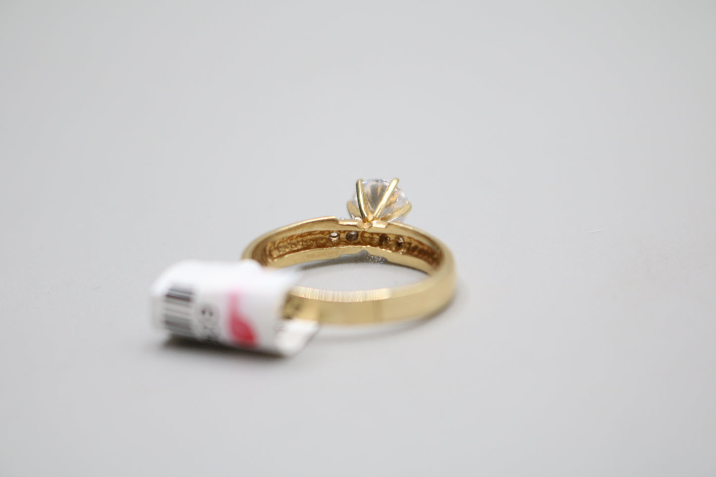 14K Yellow Gold Promise Ring w/Clear Stones (Size 7)