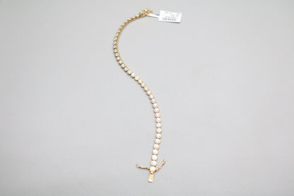 14k Yellow Gold Fancy Bracelet w/Clear Stones (Length 7")