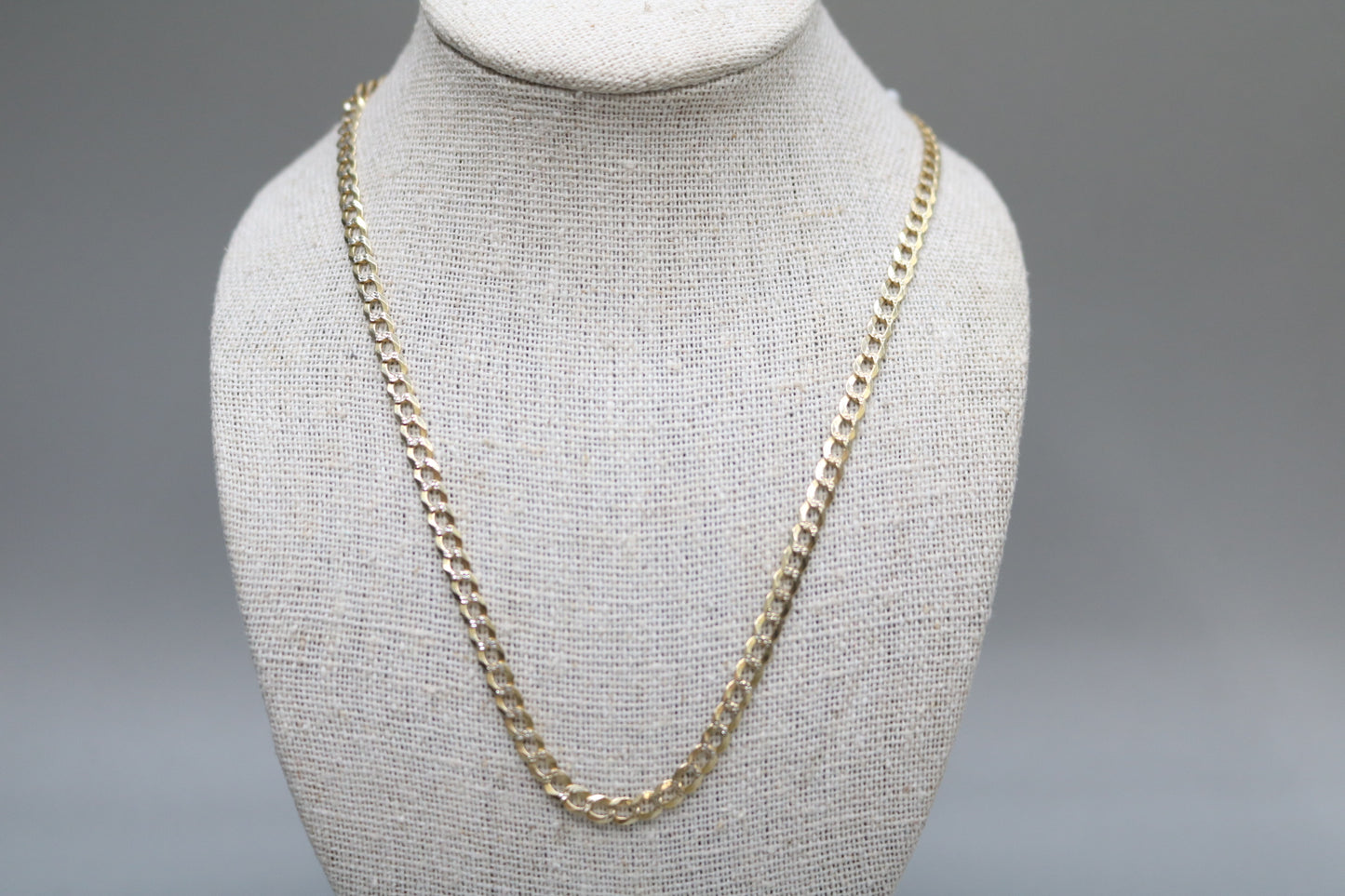 14K 2 Tone Gold Curb Chain (Size 24")
