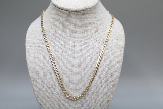 14K 2 Tone Gold Curb Chain (Size 24")