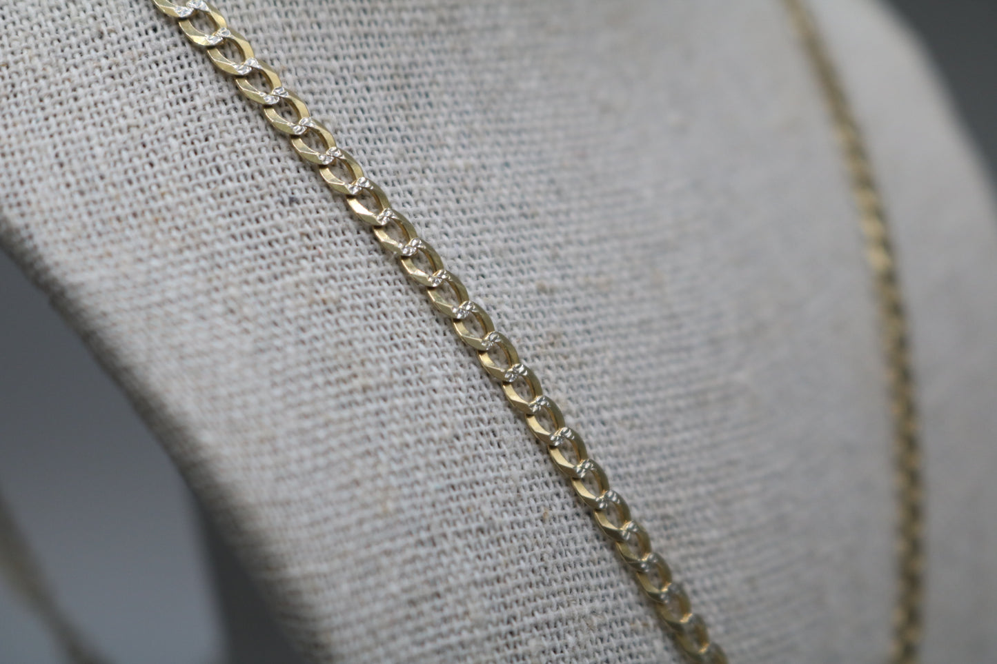 14K 2 Tone Gold Curb Chain (Size 24")