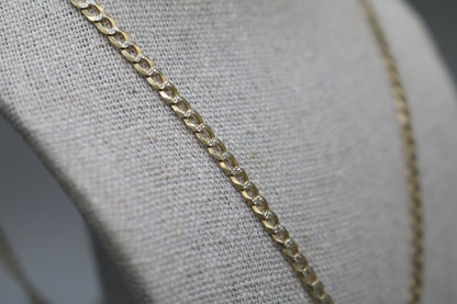 14K 2 Tone Gold Curb Chain (Size 24")