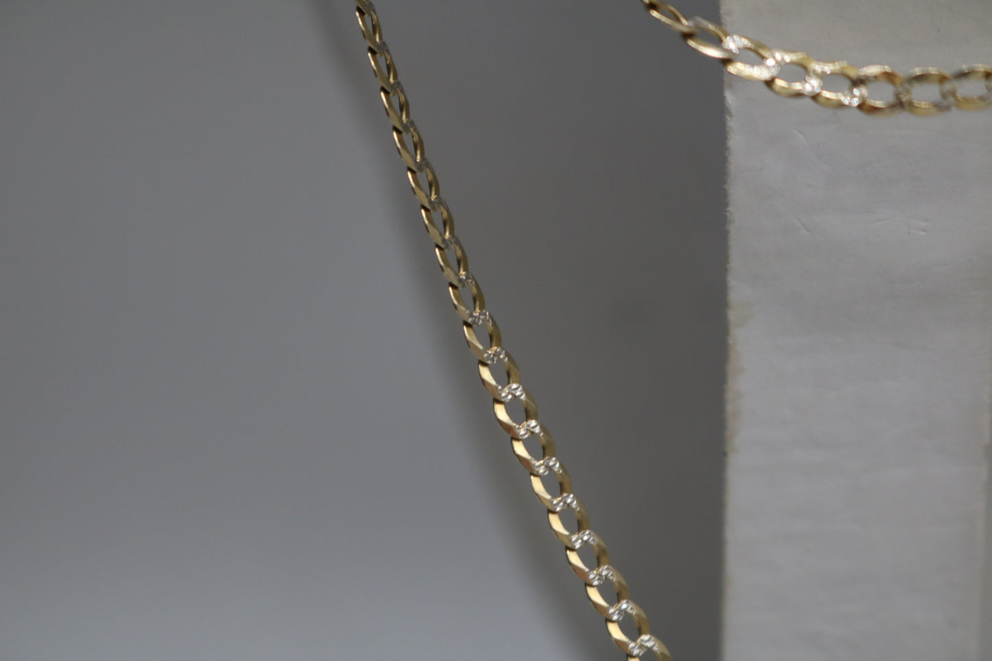 14K 2 Tone Gold Curb Chain (Size 24")