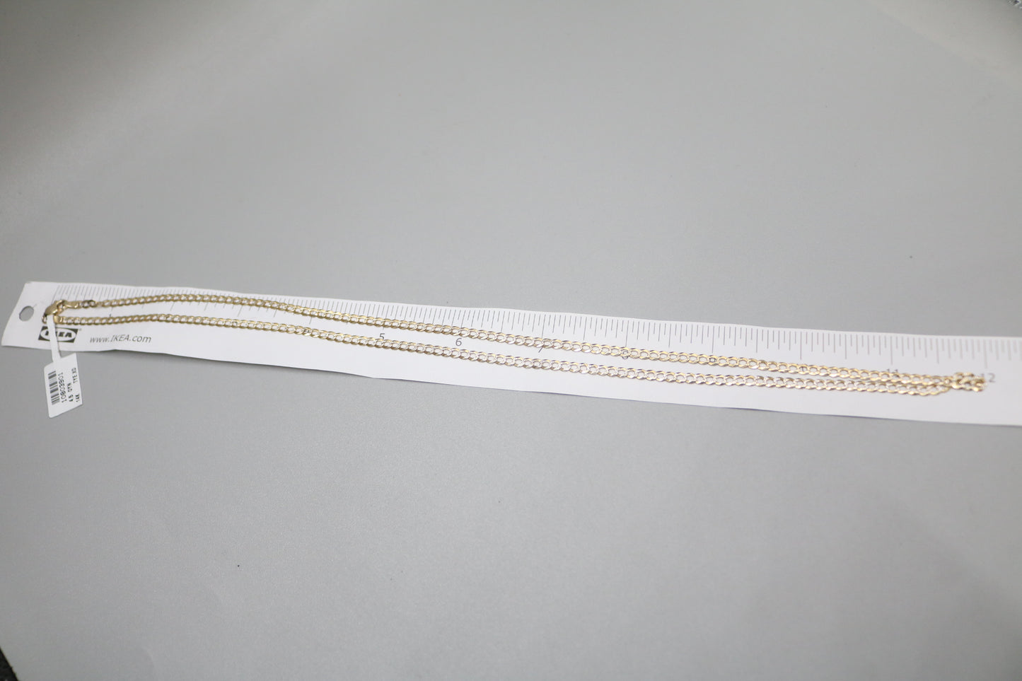 14K 2 Tone Gold Curb Chain (Size 24")