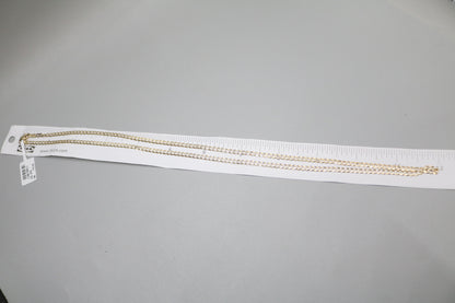 14K 2 Tone Gold Curb Chain (Size 24")