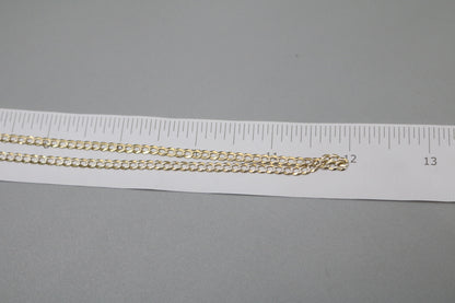 14K 2 Tone Gold Curb Chain (Size 24")
