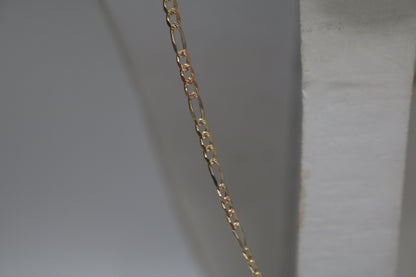 14K Yellow Gold Figaro Style Chain (18 Inches)