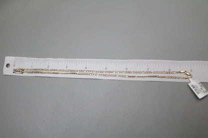 14K Yellow Gold Figaro Style Chain (18 Inches)