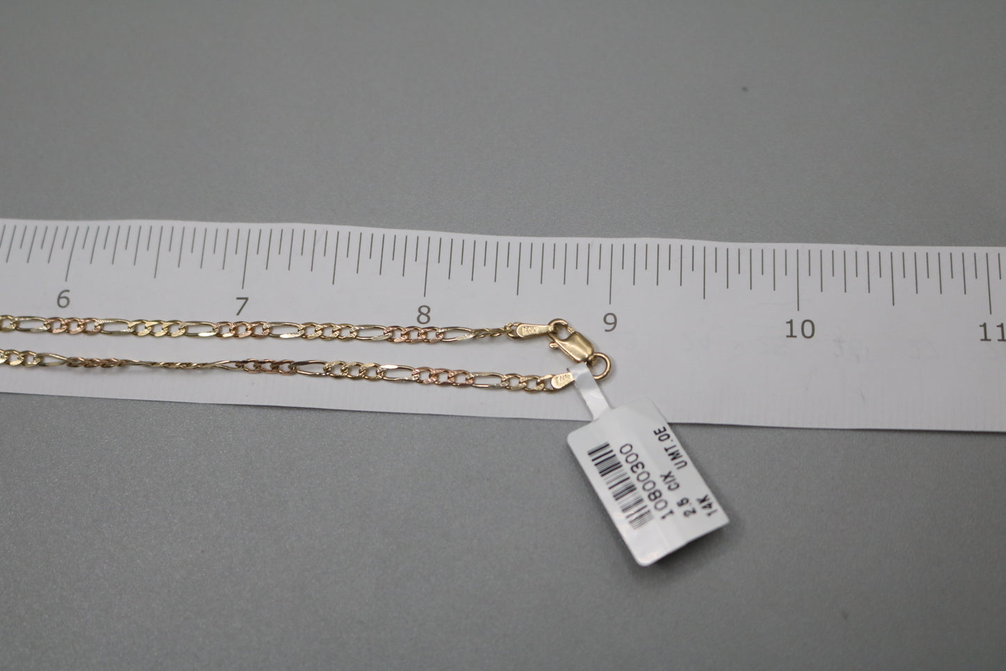 14K Yellow Gold Figaro Style Chain (18 Inches)
