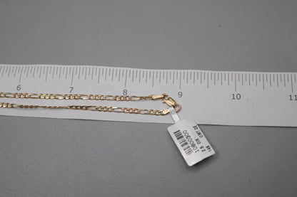 14K Yellow Gold Figaro Style Chain (18 Inches)