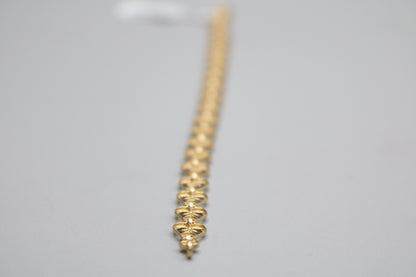 10k Yellow Gold Heart Fancy Lady's Bracelet w/clear stones (Length 7")
