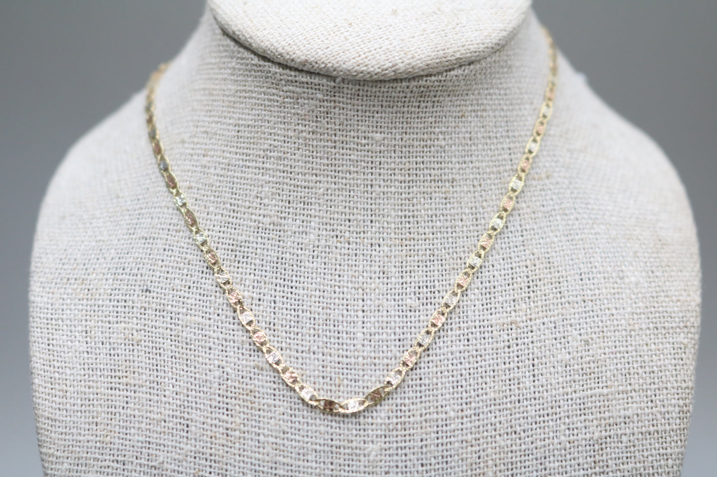 14K 3 Tone Gold Gucci Chain (16 inches)