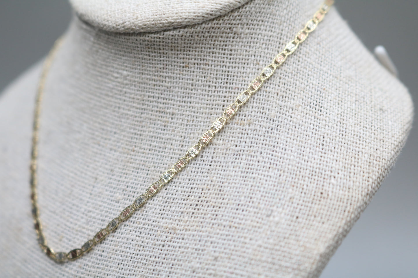 14K 3 Tone Gold Gucci Chain (16 inches)