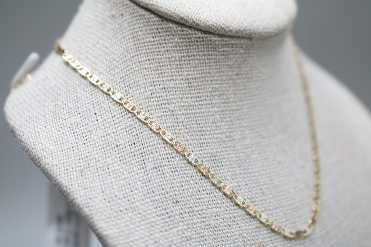 14K 3 Tone Gold Gucci Chain (16 inches)