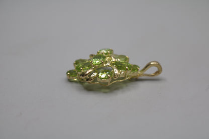 14K Yellow Gold Green Tourmaline Charm (0.015 CTW)