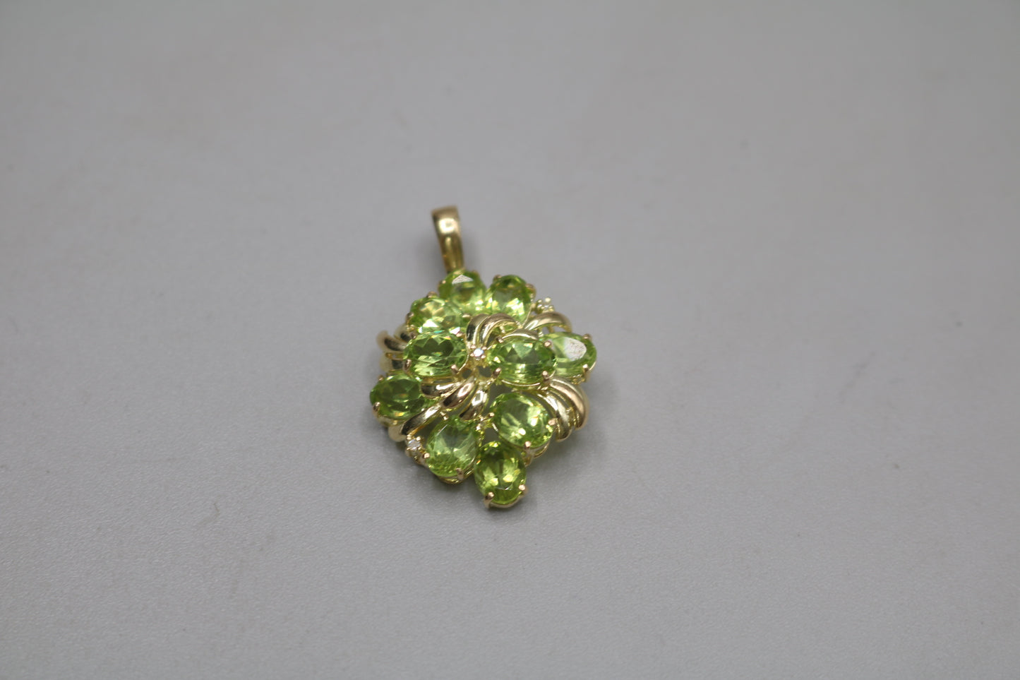 14K Yellow Gold Green Tourmaline Charm (0.015 CTW)