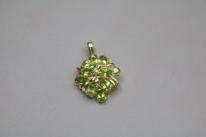 14K Yellow Gold Green Tourmaline Charm (0.015 CTW)