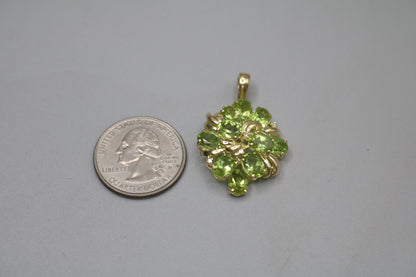 14K Yellow Gold Green Tourmaline Charm (0.015 CTW)