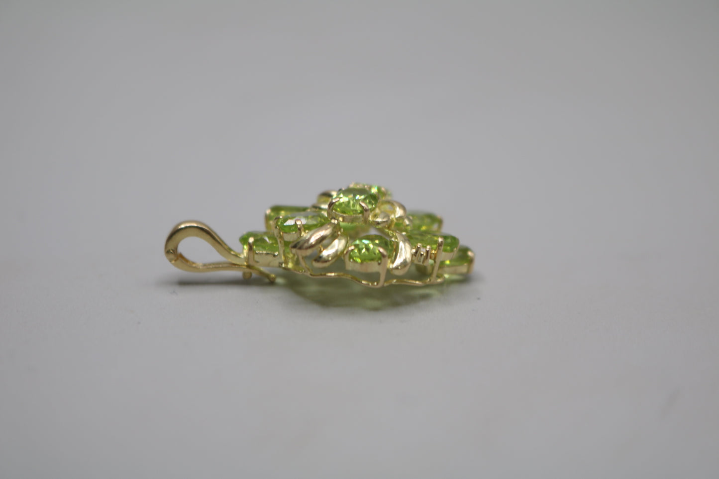 14K Yellow Gold Green Tourmaline Charm (0.015 CTW)