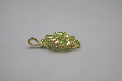 14K Yellow Gold Green Tourmaline Charm (0.015 CTW)