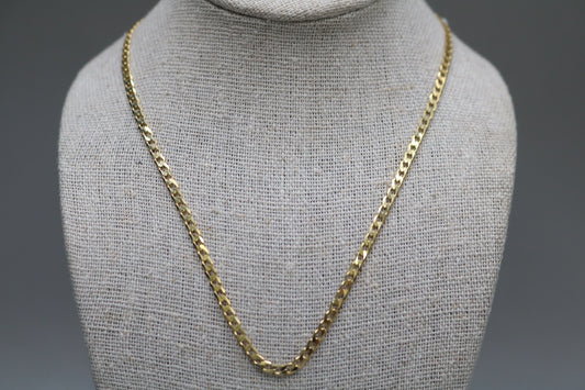 10K Yellow Gold Curb Style Chain (22 inches)