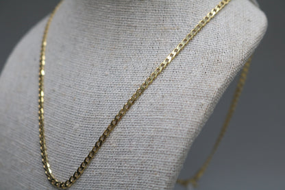 10K Yellow Gold Curb Style Chain (22 inches)