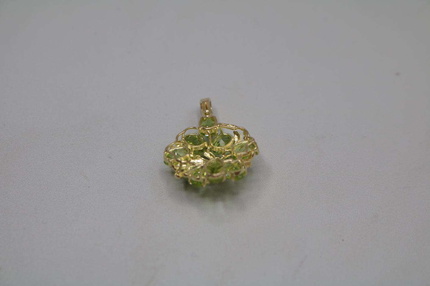 14K Yellow Gold Green Tourmaline Charm (0.015 CTW)