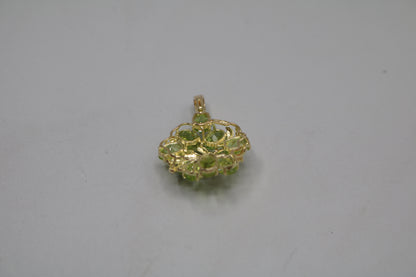 14K Yellow Gold Green Tourmaline Charm (0.015 CTW)