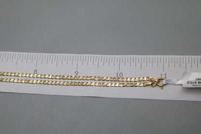 10K Yellow Gold Curb Style Chain (22 inches)