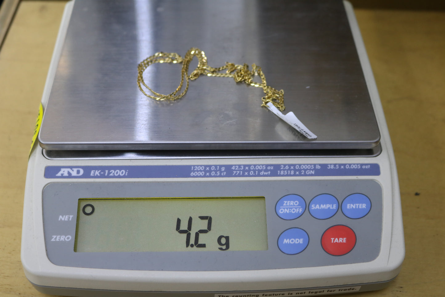 10K Yellow Gold Curb Style Chain (22 inches)